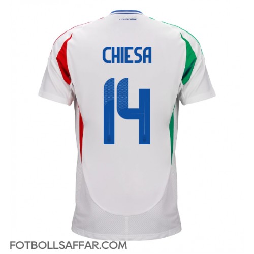 Italien Federico Chiesa #14 Bortatröja EM 2024 Kortärmad